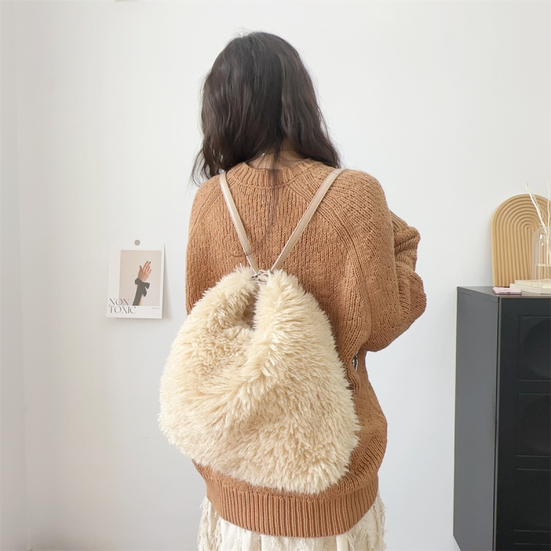 Warm Soft Fur Fluffy Plush Winter Autumn Shoulder Satchel Bag Backpack