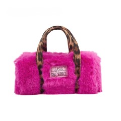 Colorful Macular Soft Fluffy Plush Winter Autumn Clutch Handbag Cosmetic Bag