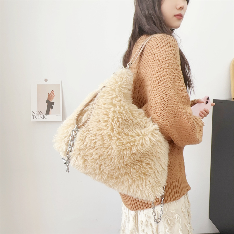 Warm Soft Fur Fluffy Plush Winter Autumn Shoulder Satchel Bag Backpack