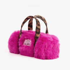 Colorful Macular Soft Fluffy Plush Winter Autumn Clutch Handbag Cosmetic Bag
