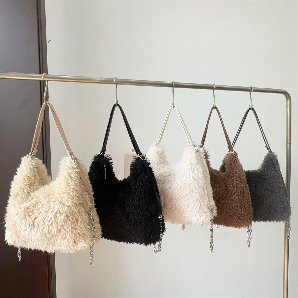 Warm Soft Fur Fluffy Plush Winter Autumn Shoulder Satchel Bag Backpack