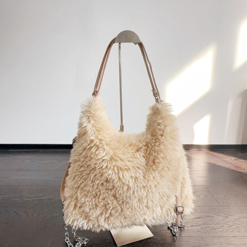 Warm Soft Fur Fluffy Plush Winter Autumn Shoulder Satchel Bag Backpack