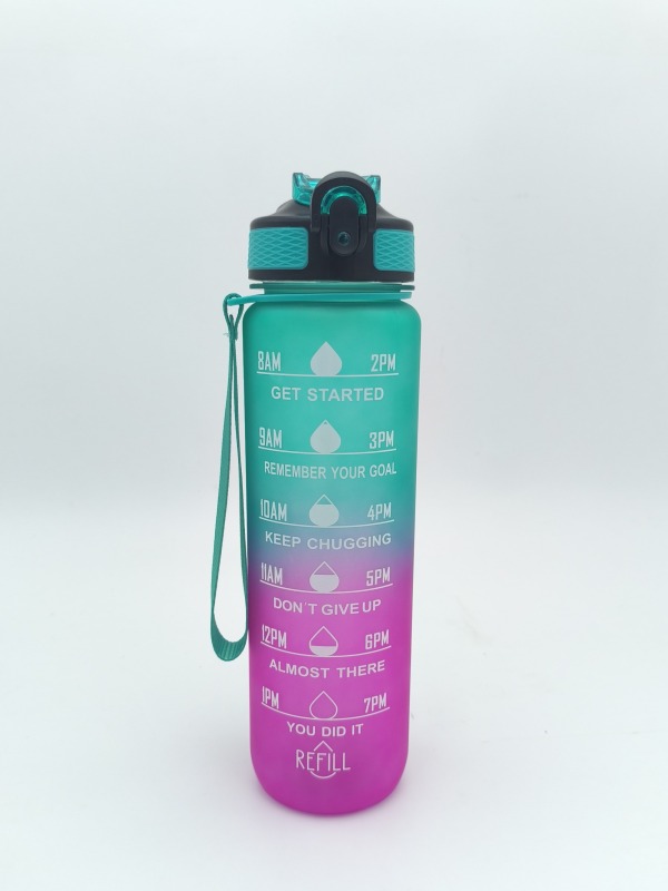 BPA Free Eco-Friendly Fitness Large Capacity 1000ml Time Scale Sport Water Bottle