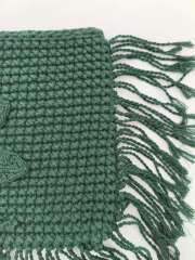 Xmas Holiday Beach Style with Autumn Embroidery Trimming Handbag Crochet Dark Green Pochette