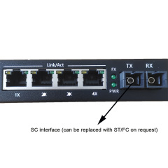 100M 4 Ports Rj45 Dual Fibe Multi Single Mode 80Km 120Km Fiber Optic Media Converter