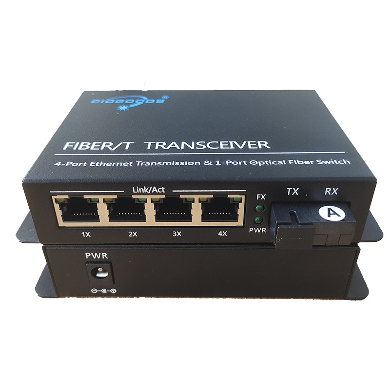 Best Quality 10/100M Wdm 20Km 40Km Single Fiber Rj45 4 Ports Media Converter Fiber Optical