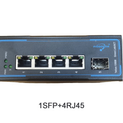 Industrial 10/100/1000M Gigabit 1Sfp 4Rj45 Fiber Optic Media Converter Switch With 1Giga Sfp Slot