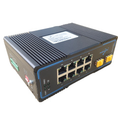 10/100/1000M 20Km Industrial Sfp Gigabit Switch 8 Port 48V Dc Fiber Media Converter