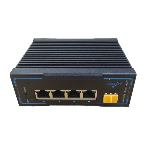 Industrial 10/100/1000M Gigabit 1Sfp 4Rj45 Fiber Optic Media Converter Switch With 1Giga Sfp Slot