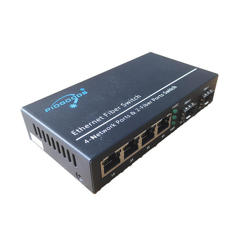 Gigabit Ethernet Sc 10/100/1000M 2Sfp To 4Rj45 4 Port Fiber Optic Media Converter