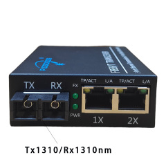 40Km 80 Kilometros Led Ftth 10/100M 1310 Multimode Ethernet Fiber Optical Media Converter