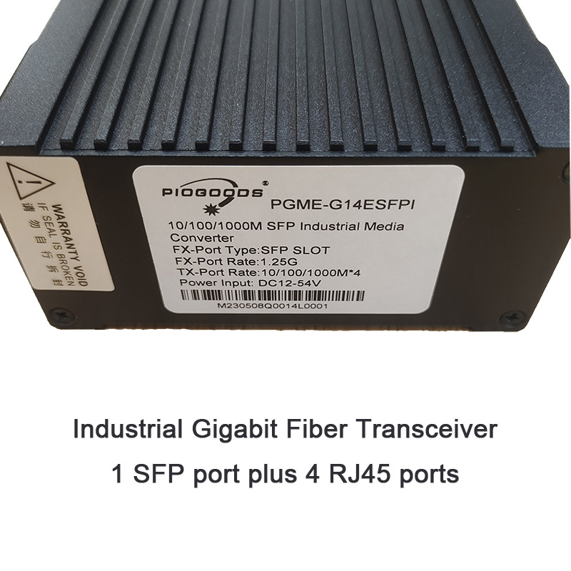 Industrial 10/100/1000M Gigabit 1Sfp 4Rj45 Fiber Optic Media Converter Switch With 1Giga Sfp Slot