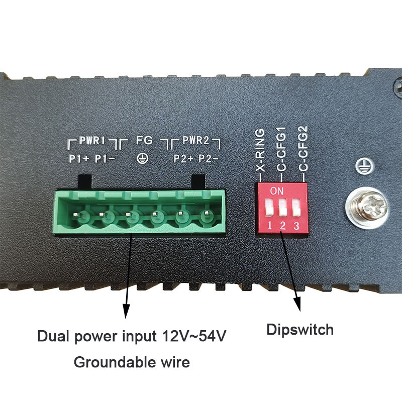 Industrial 10/100/1000M Gigabit 1Sfp 4Rj45 Fiber Optic Media Converter Switch With 1Giga Sfp Slot