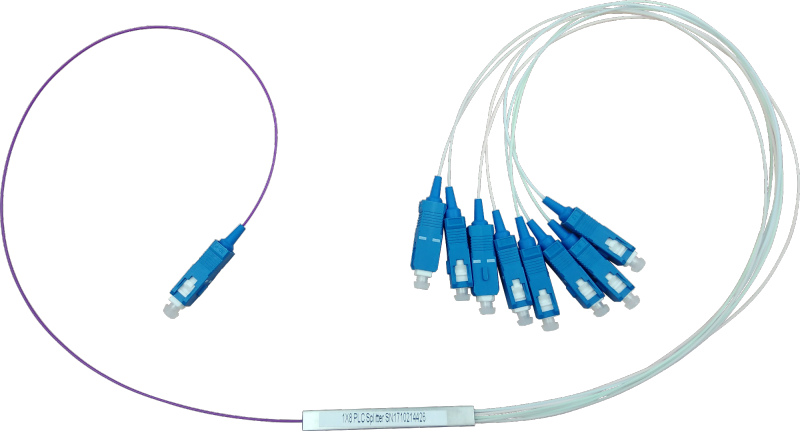1X8 mini PLC optical fiber splitter