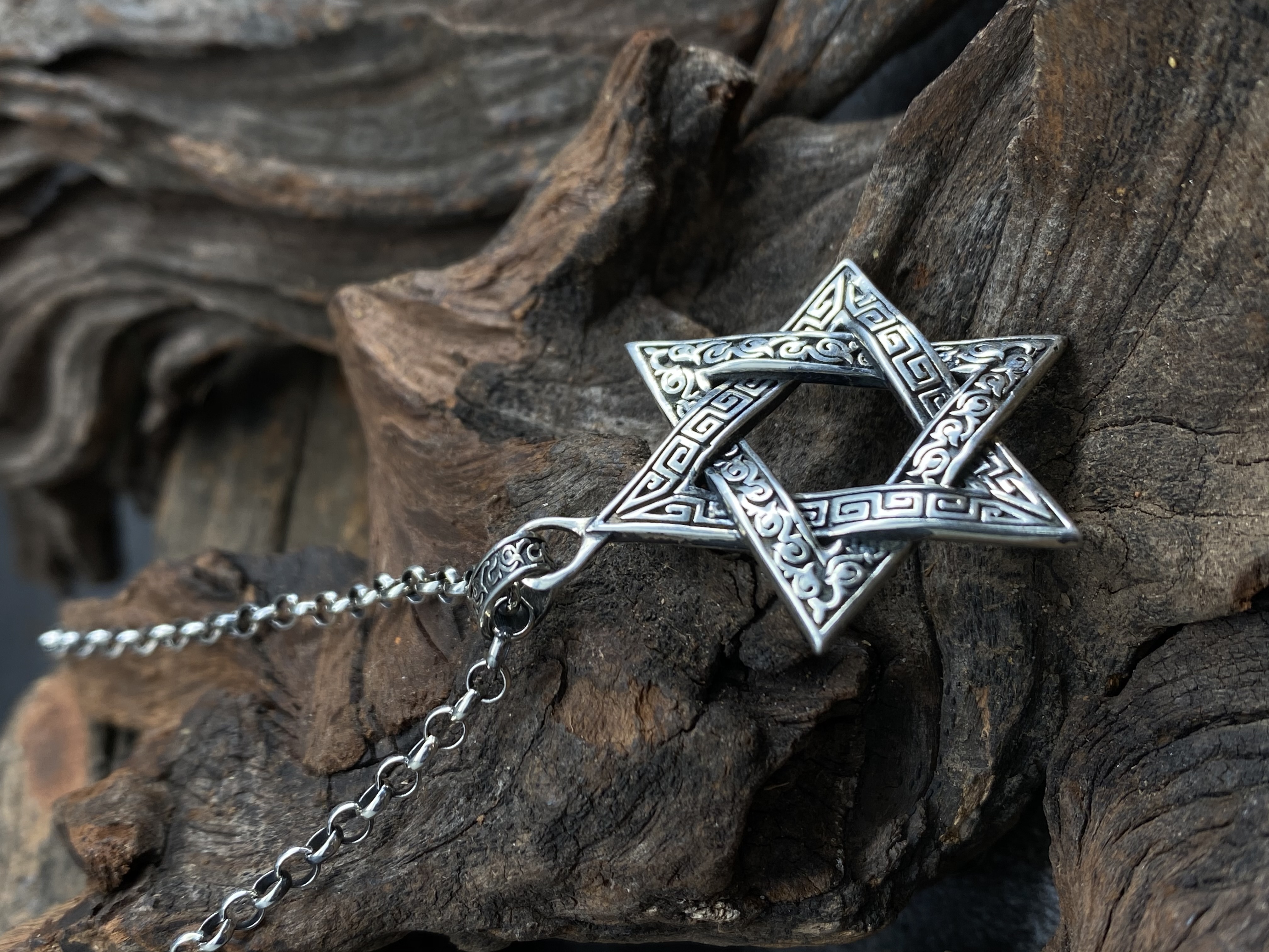 Star Of David  Magen David Pendant Hexagram Pendant Sterling Silver 925