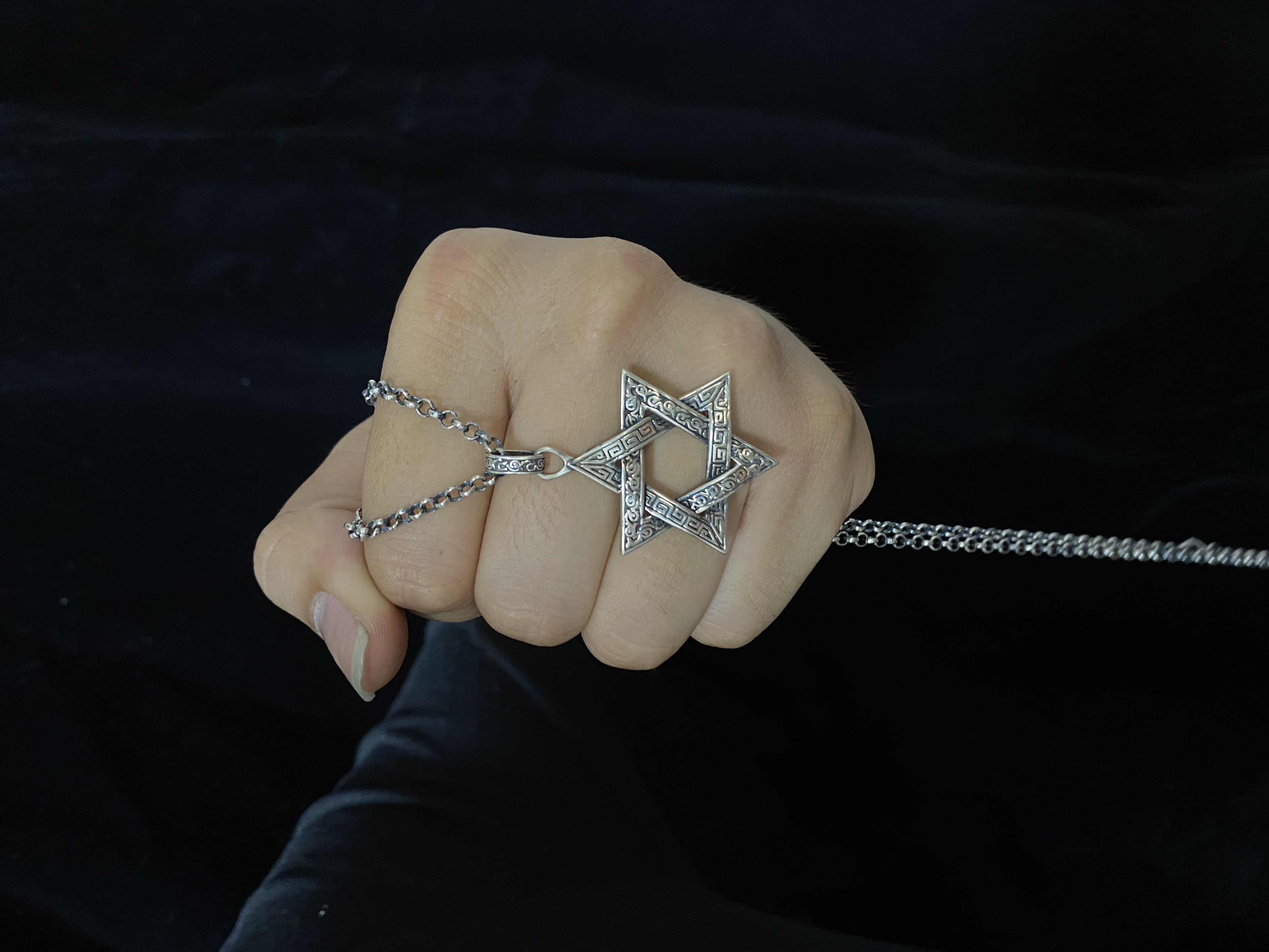 Star Of David  Magen David Pendant Hexagram Pendant Sterling Silver 925