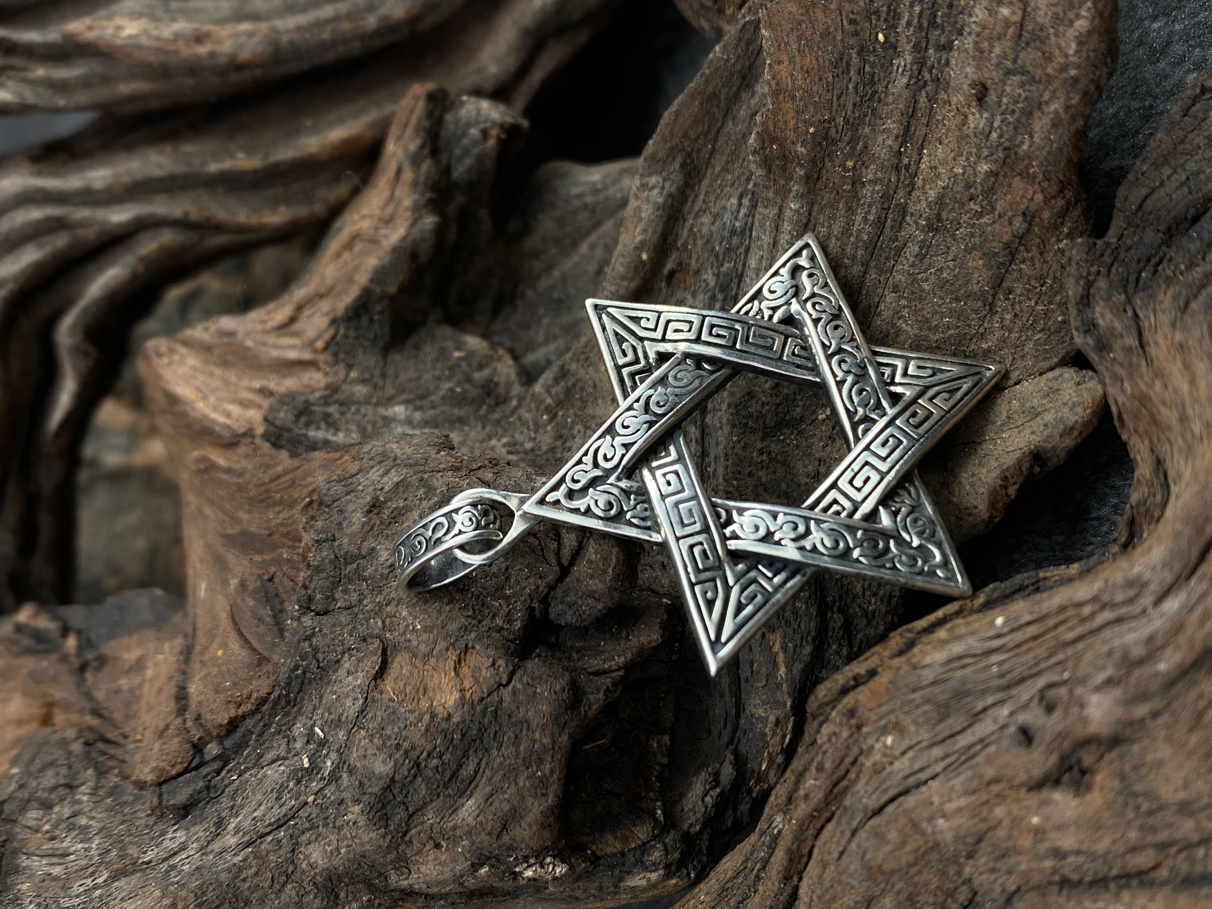 Star Of David  Magen David Pendant Hexagram Pendant Sterling Silver 925