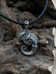 Chameleon Pendant lizard Pendant Cabrite Pendant Necklace For Men Gift For Him Sterling Silver 925