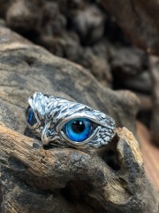 Owl Ring Adjustable Ring Sterling Silver 925