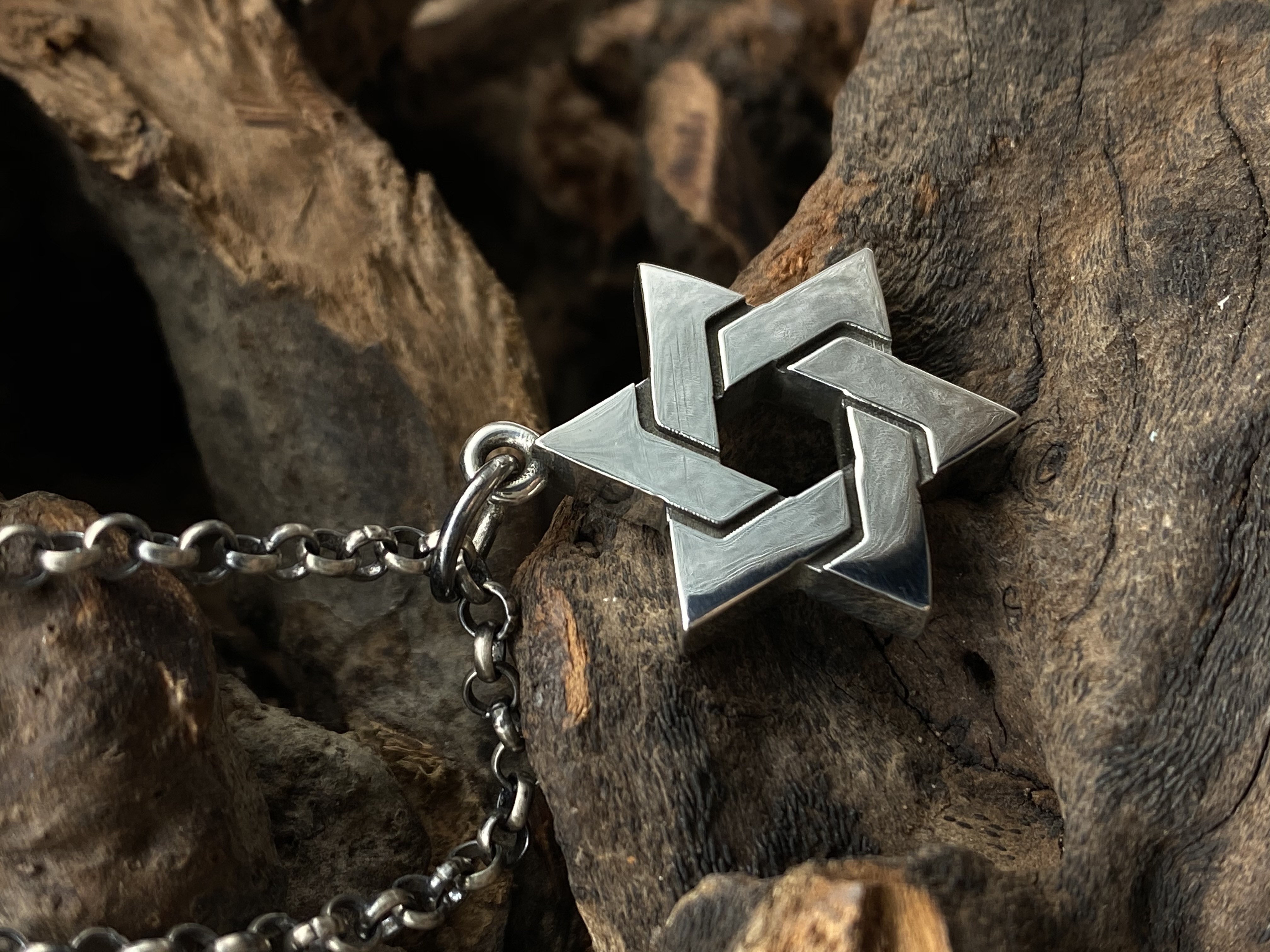 Star Of David Pendant Hexagram Pendant Sterling Silver 925