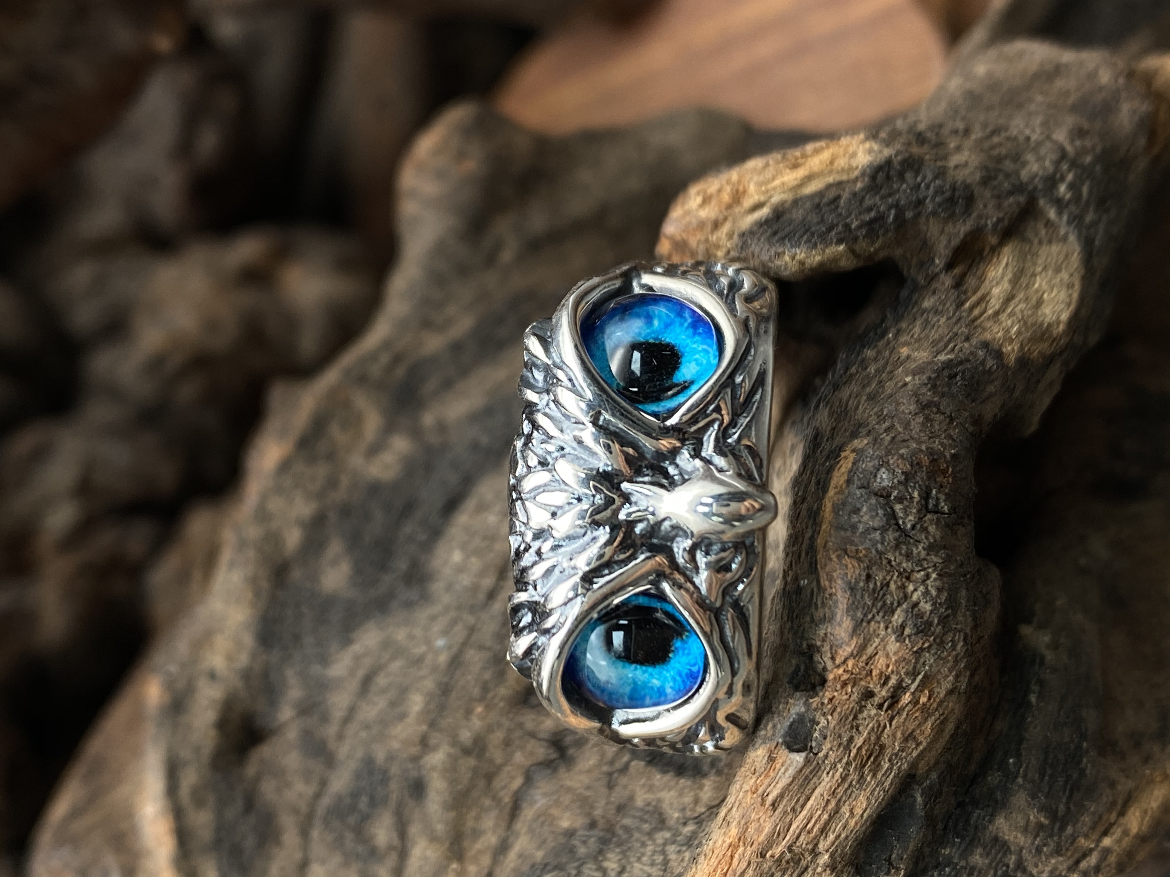 Owl Ring Adjustable Ring Sterling Silver 925