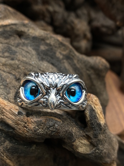 Owl Ring Adjustable Ring Sterling Silver 925