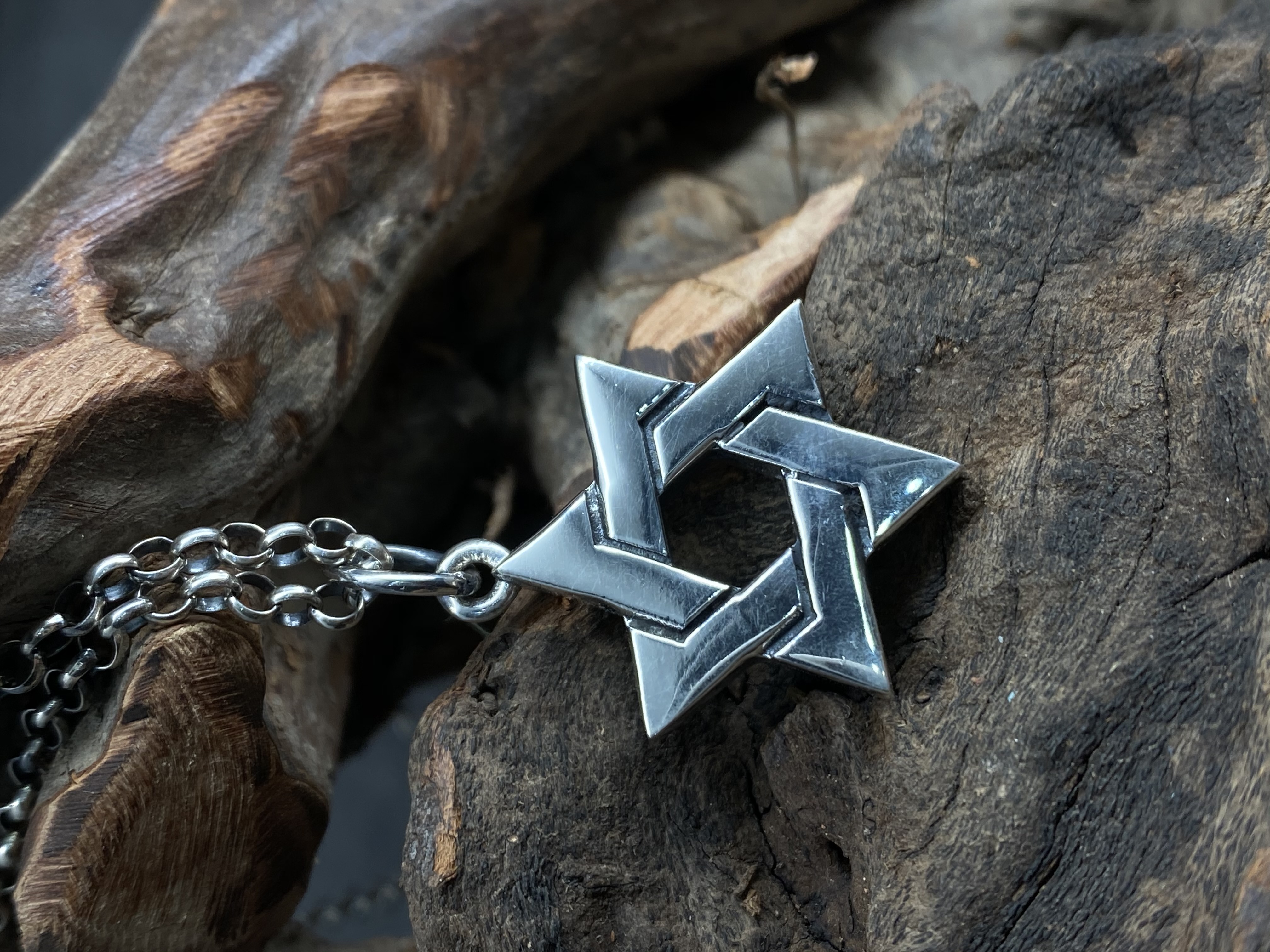 Star Of David Pendant Hexagram Pendant Sterling Silver 925
