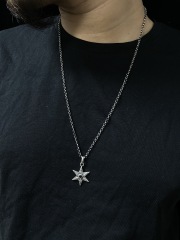 Hexagram Necklace Engraved Hexagram Necklace  Sterling Silver 925