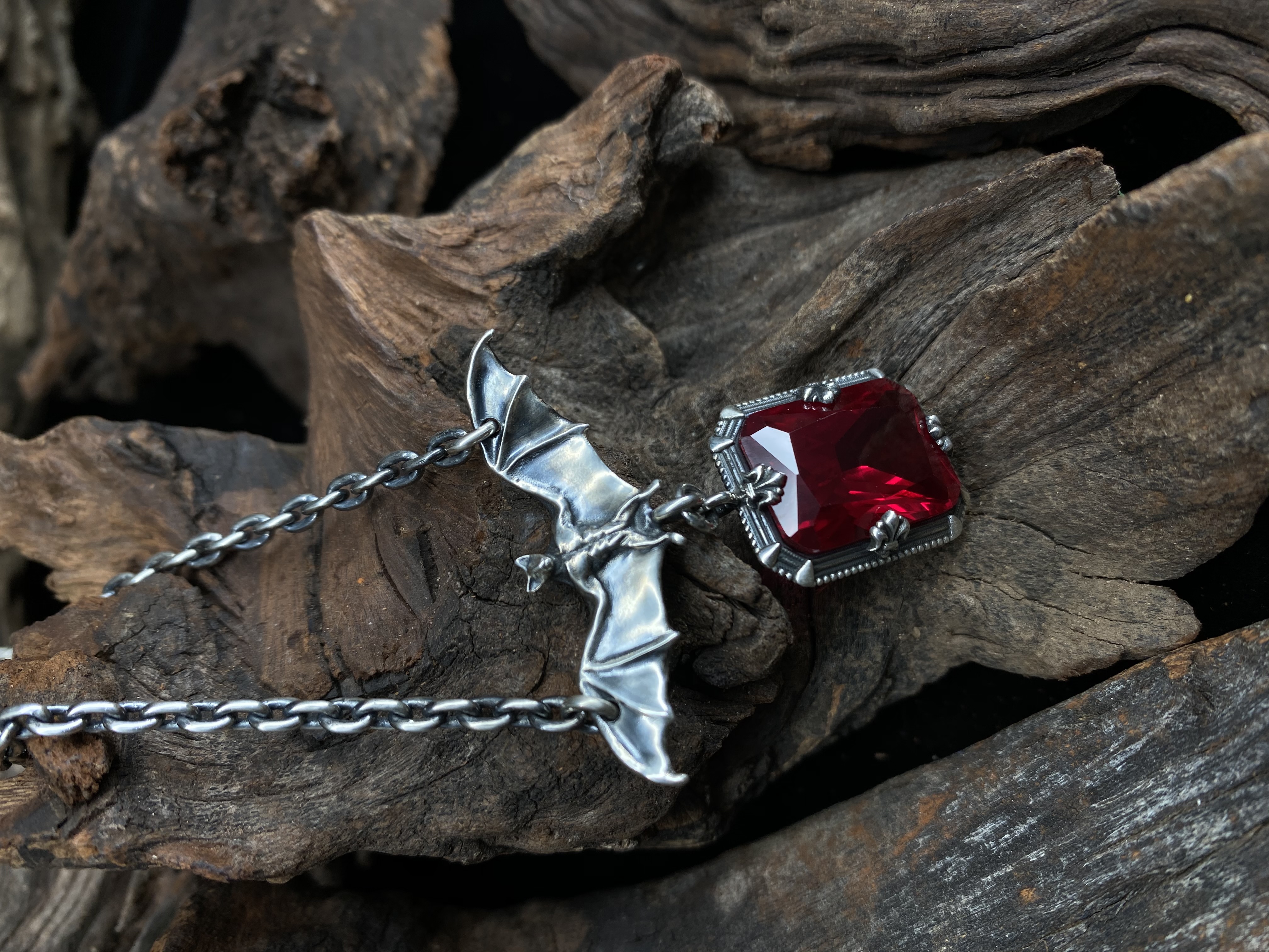 Bat Pendant Gothic jewelry Vampire Bat Necklace Gothic Necklace Bat Necklace S925