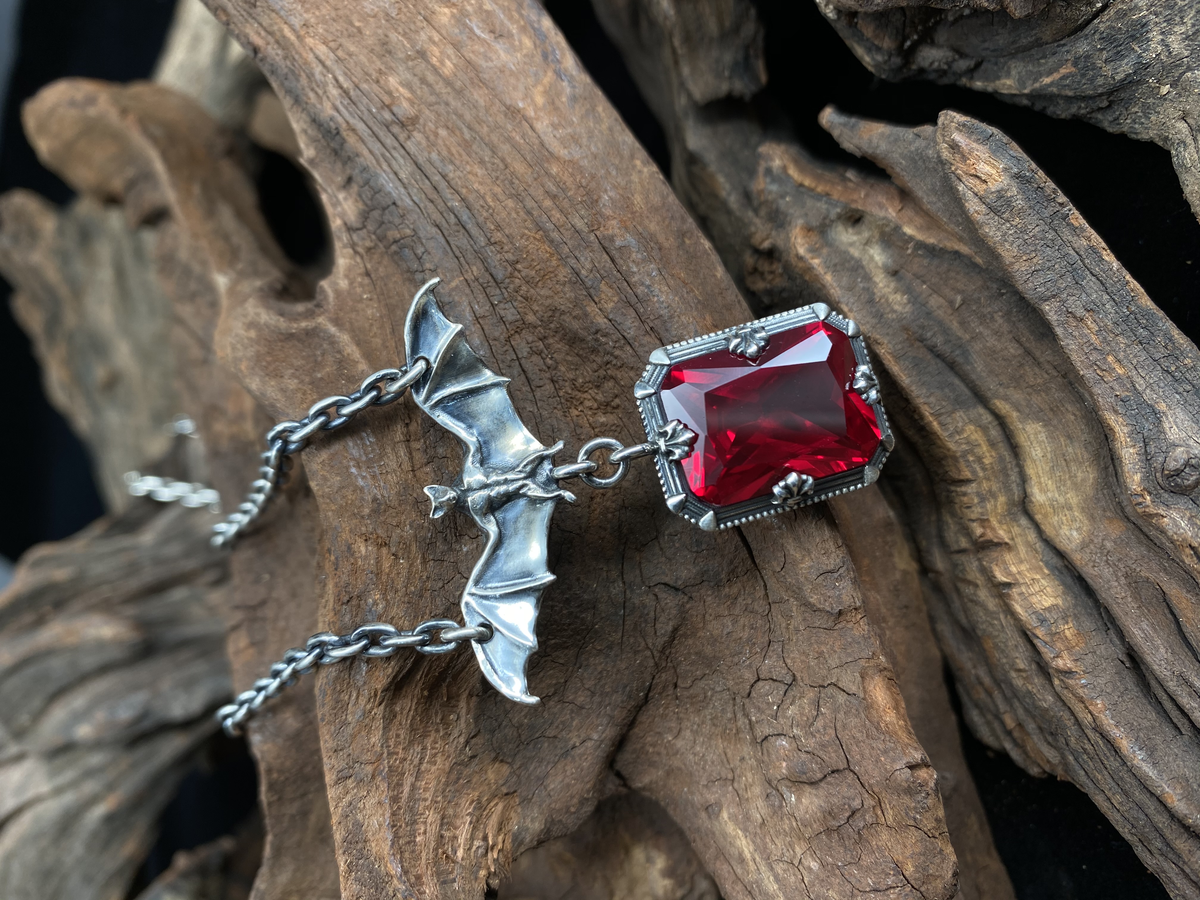 Bat Pendant Gothic jewelry Vampire Bat Necklace Gothic Necklace Bat Necklace S925