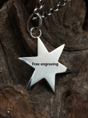 Hexagram Necklace Engraved Hexagram Necklace  Sterling Silver 925