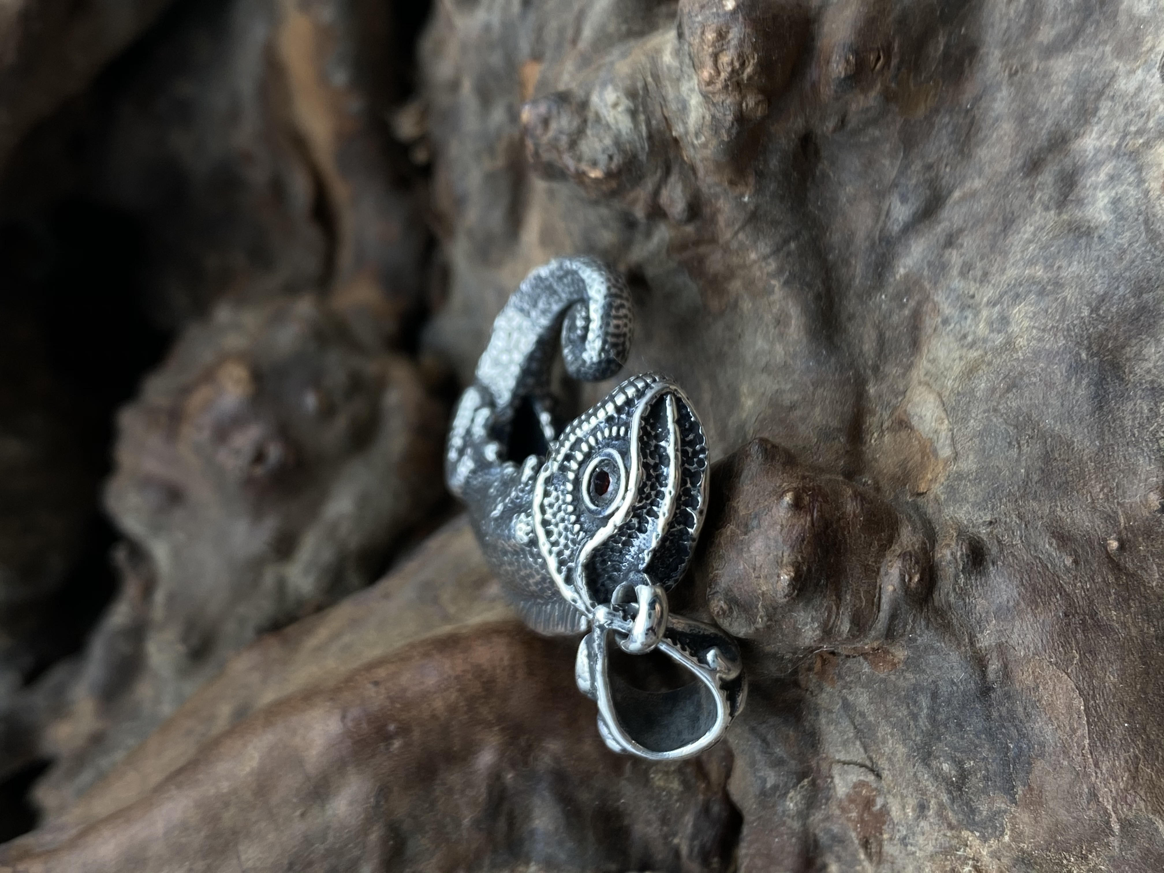 Chameleon Pendant lizard Pendant Cabrite Pendant Necklace For Men Gift For Him Sterling Silver 925