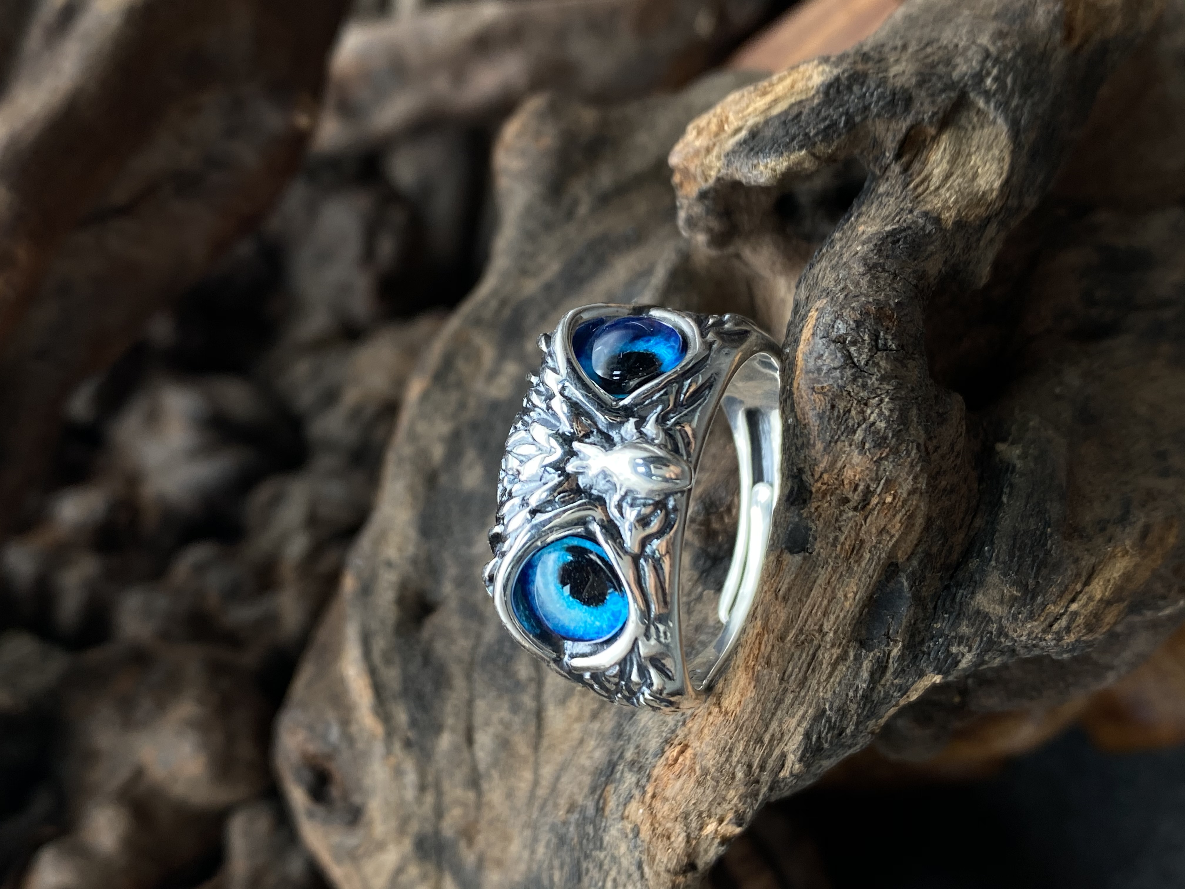 Owl Ring Adjustable Ring Sterling Silver 925