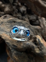 Owl Ring Adjustable Ring Sterling Silver 925