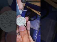 Viking Compass Engraved Pendant Vegvisir Pendant Men Personalized Pendant Viking Necklace Oxidized Silver 925