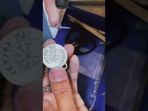 Viking Compass Engraved Pendant Vegvisir Pendant Men Personalized Pendant Viking Necklace Oxidized Silver 925