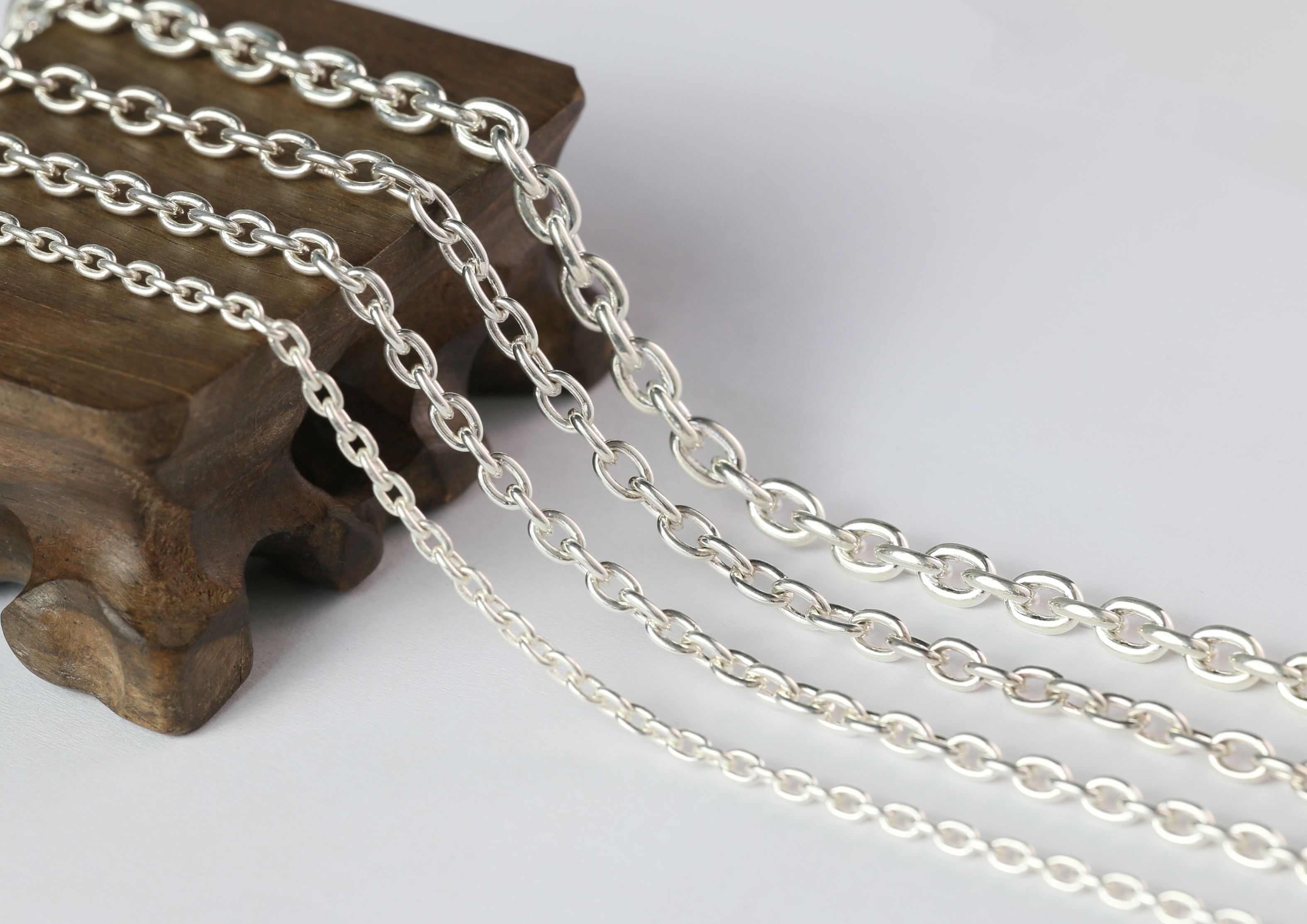 Silver Chain Mens Chain Sterling 925 Chain 3mm 4mm 4.5mm 5.5mm