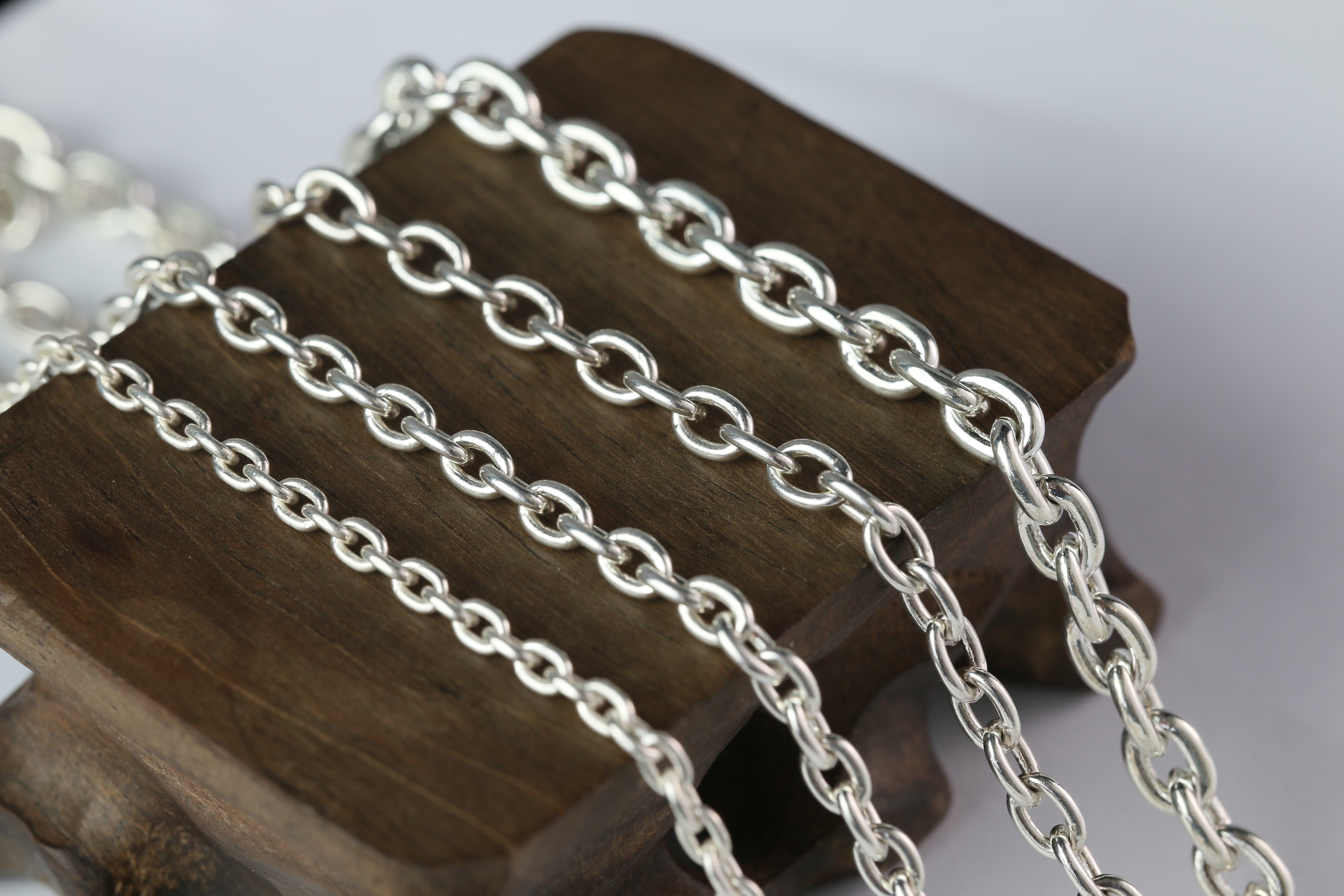 Silver Chain Mens Chain Sterling 925 Chain 3mm 4mm 4.5mm 5.5mm