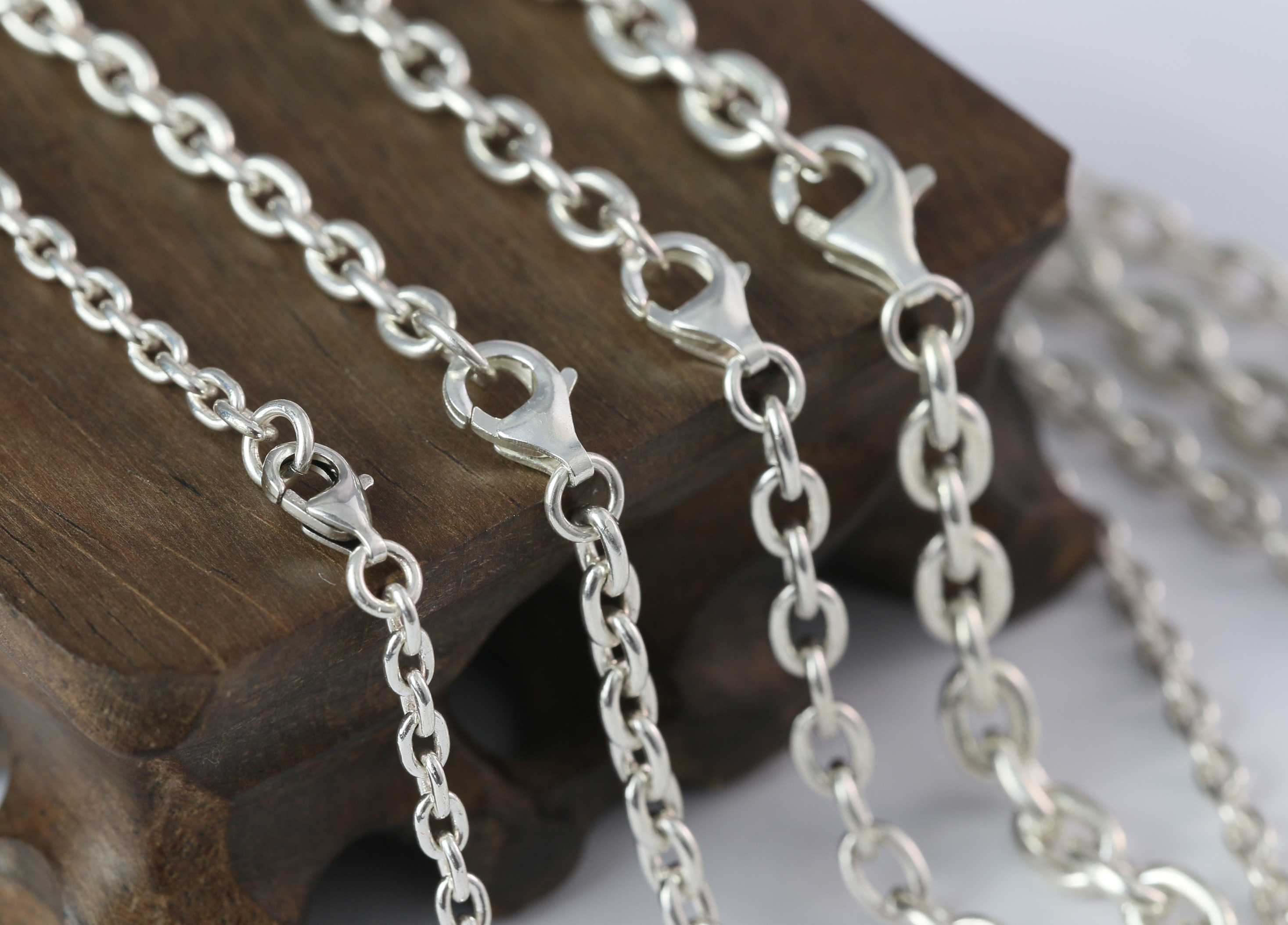Silver Chain Mens Chain Sterling 925 Chain 3mm 4mm 4.5mm 5.5mm