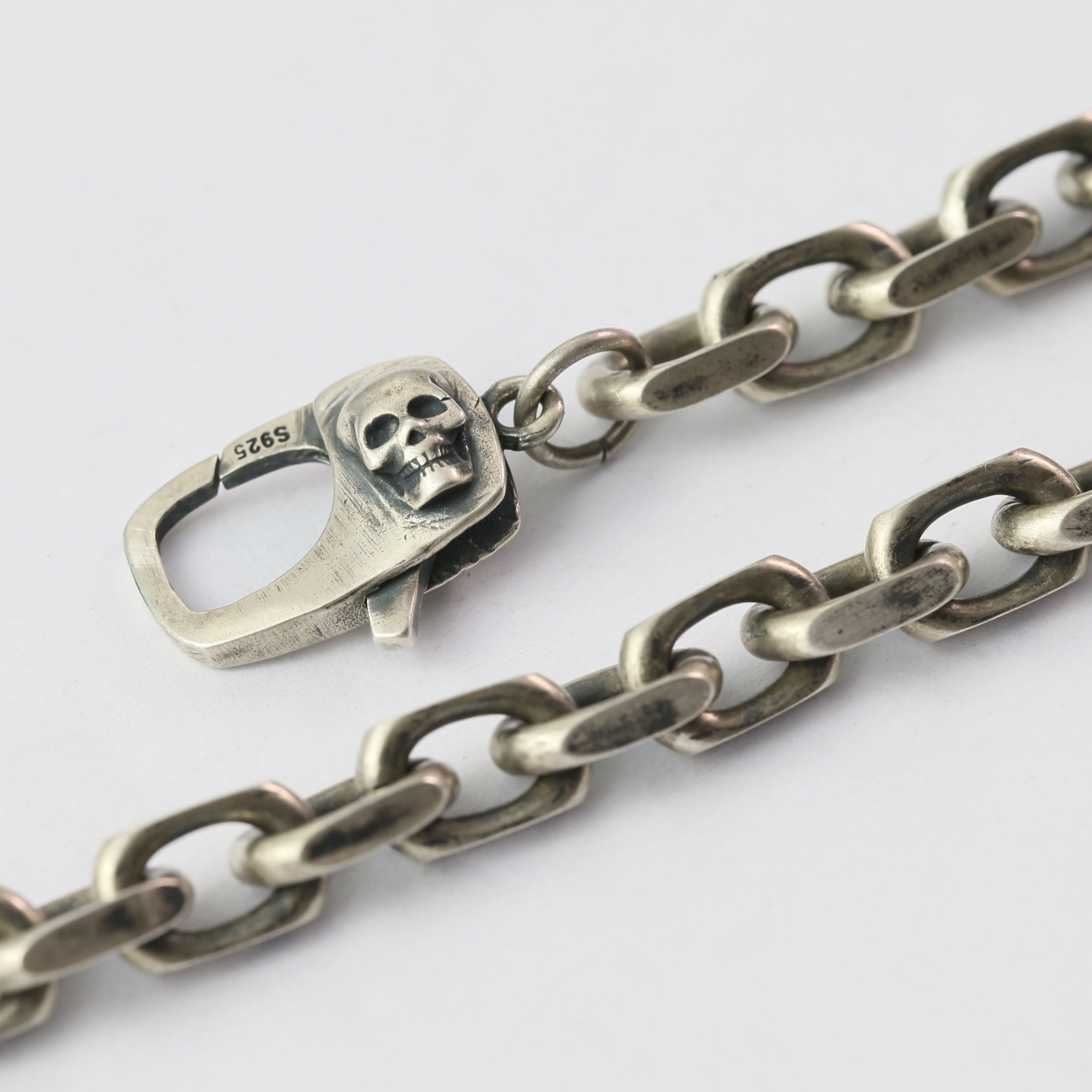 Skull Bracelet Chain  Silver Chain Mens Chain Sterling 925 Chain