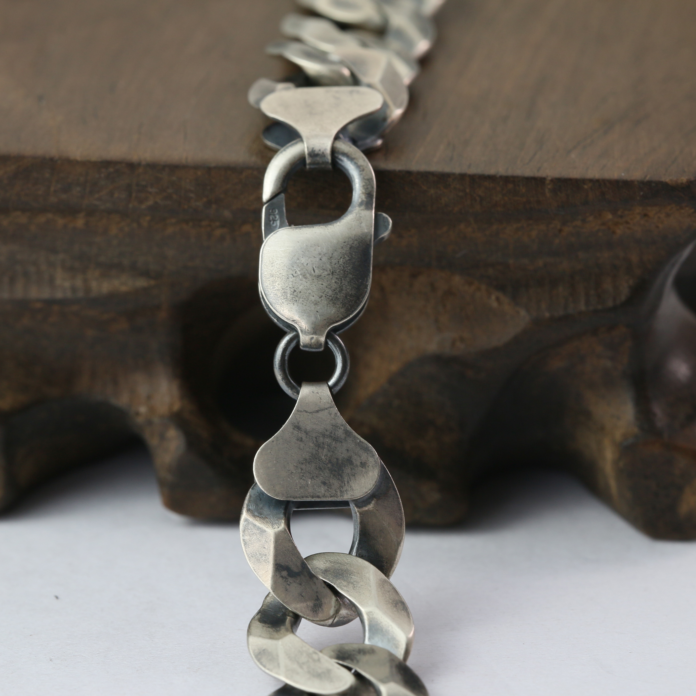 Silver Bracelet Chain Mens Chain Sterling 925 Chain 13mm