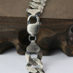 Silver Bracelet Chain Mens Chain Sterling 925 Chain 13mm