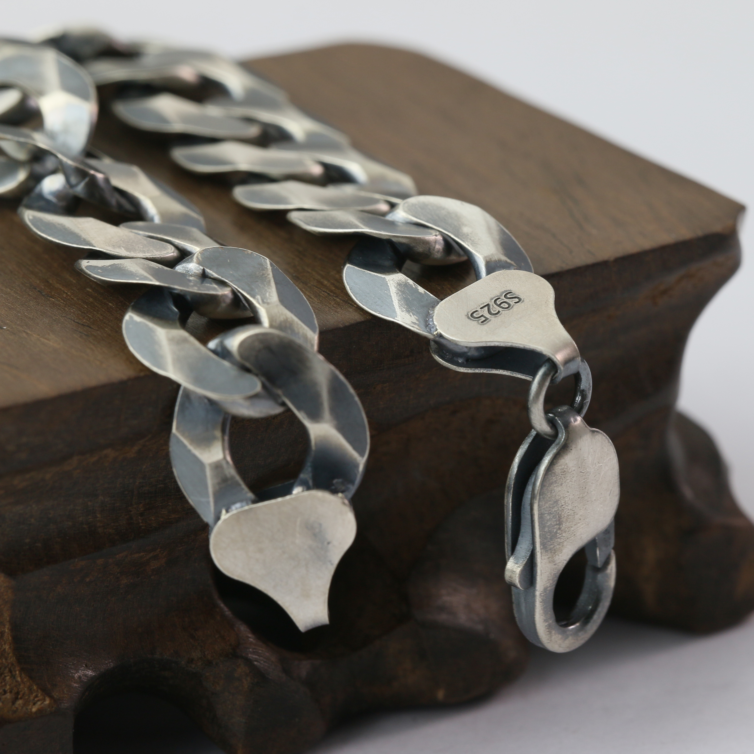 Silver Bracelet Chain Mens Chain Sterling 925 Chain 13mm