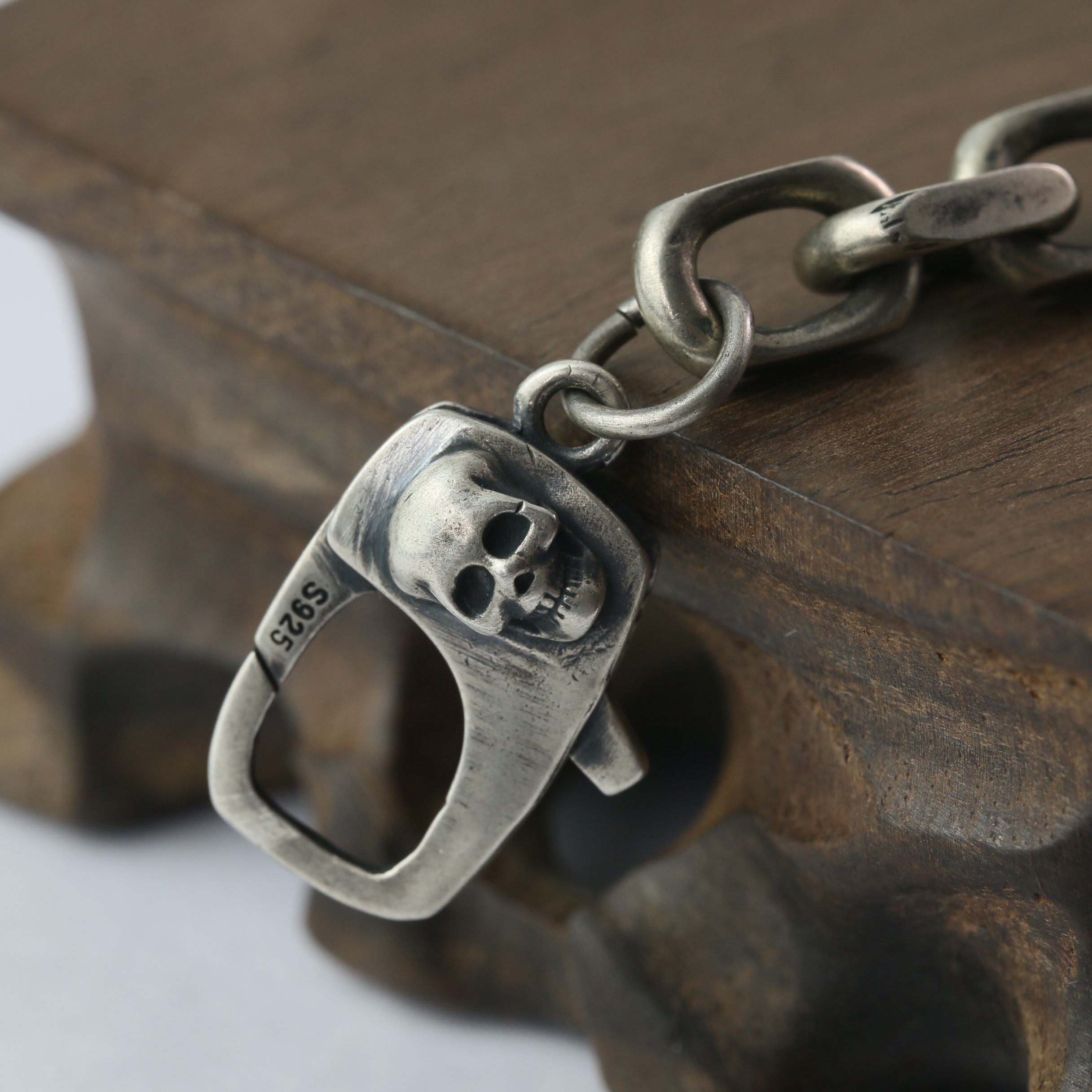 Skull Bracelet Chain  Silver Chain Mens Chain Sterling 925 Chain