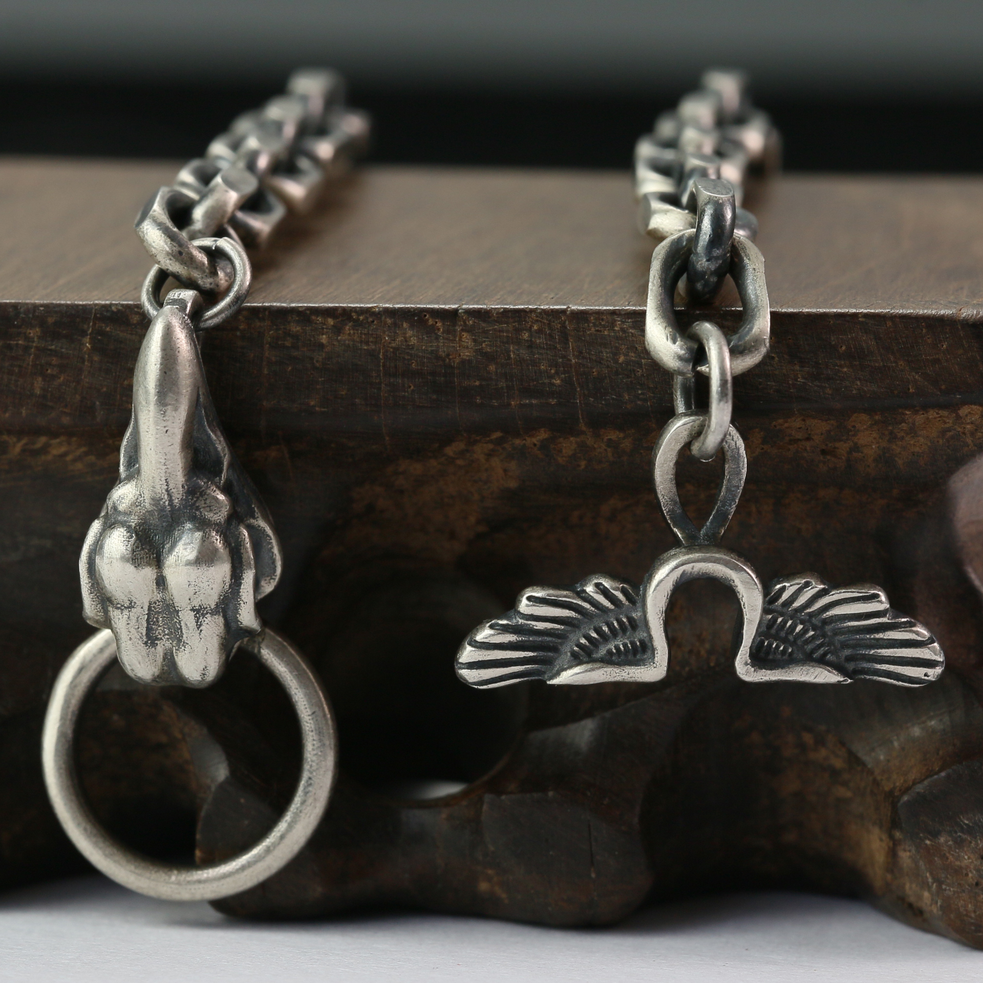 7mm Skull Bracelet Chain  Silver Chain Mens Chain Sterling 925 Chain
