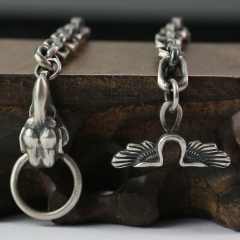7mm Skull Bracelet Chain  Silver Chain Mens Chain Sterling 925 Chain