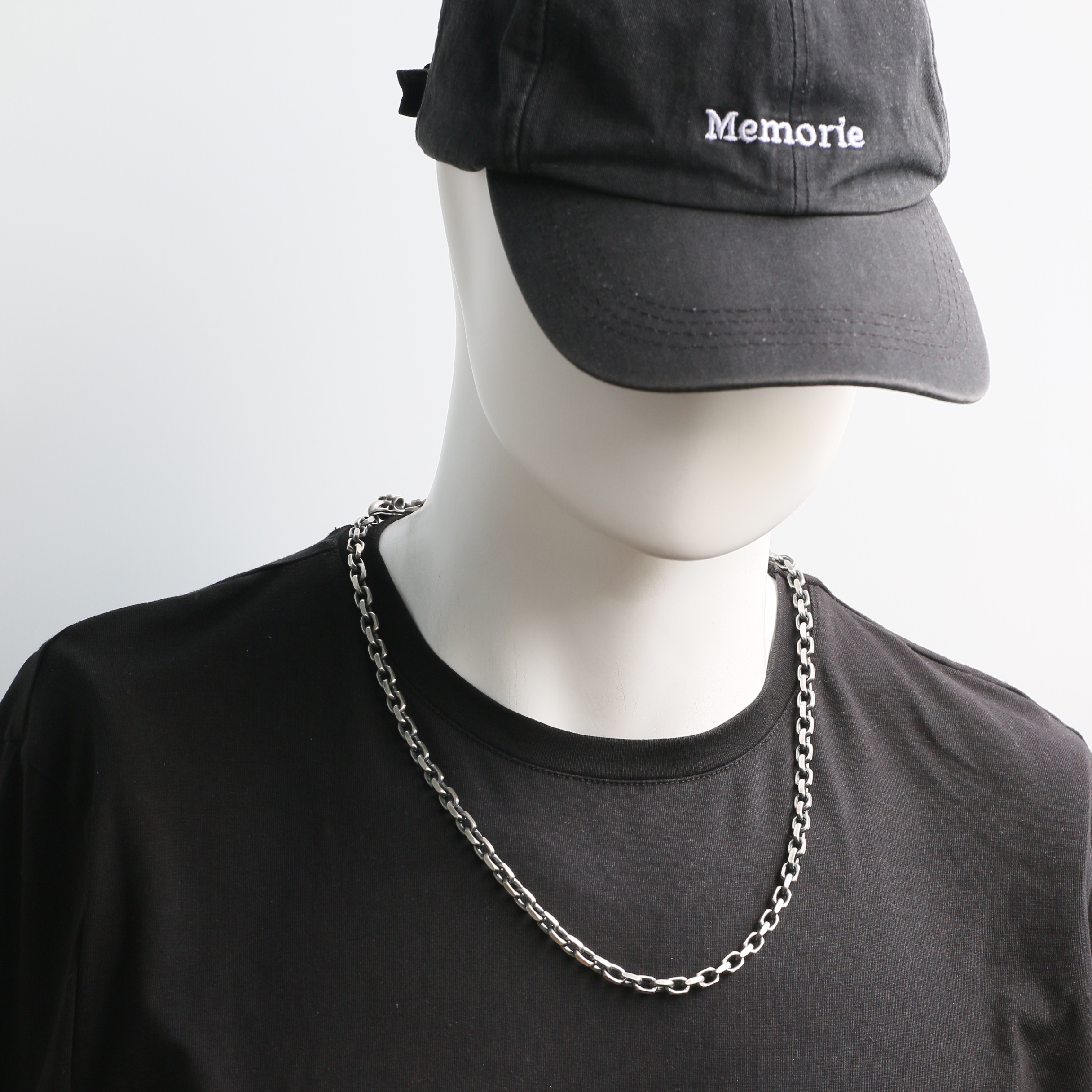 Bird Skull Silver Chain Oxidized Silver Cable Chain Mens Chain Sterling silver 925