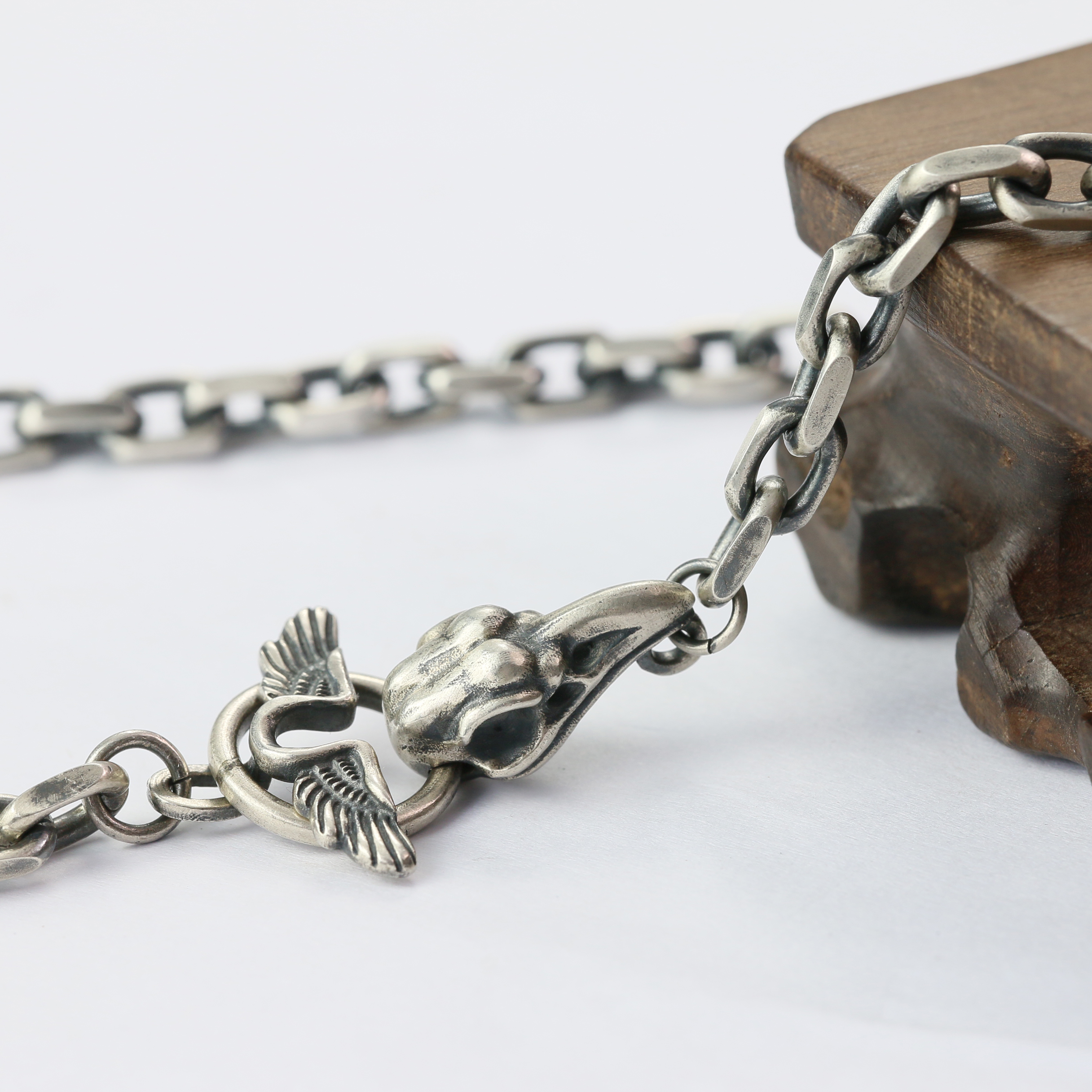 Skull Bracelet Chain  Silver Chain Mens Chain Sterling 925 Chain