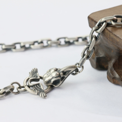 Skull Bracelet Chain  Silver Chain Mens Chain Sterling 925 Chain