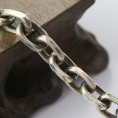 Bird Skull Silver Chain Oxidized Silver Cable Chain Mens Chain Sterling silver 925